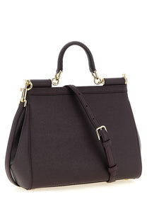 Dolce &amp; Gabbana Sicily Grande Dauphine Leather Handbag Red