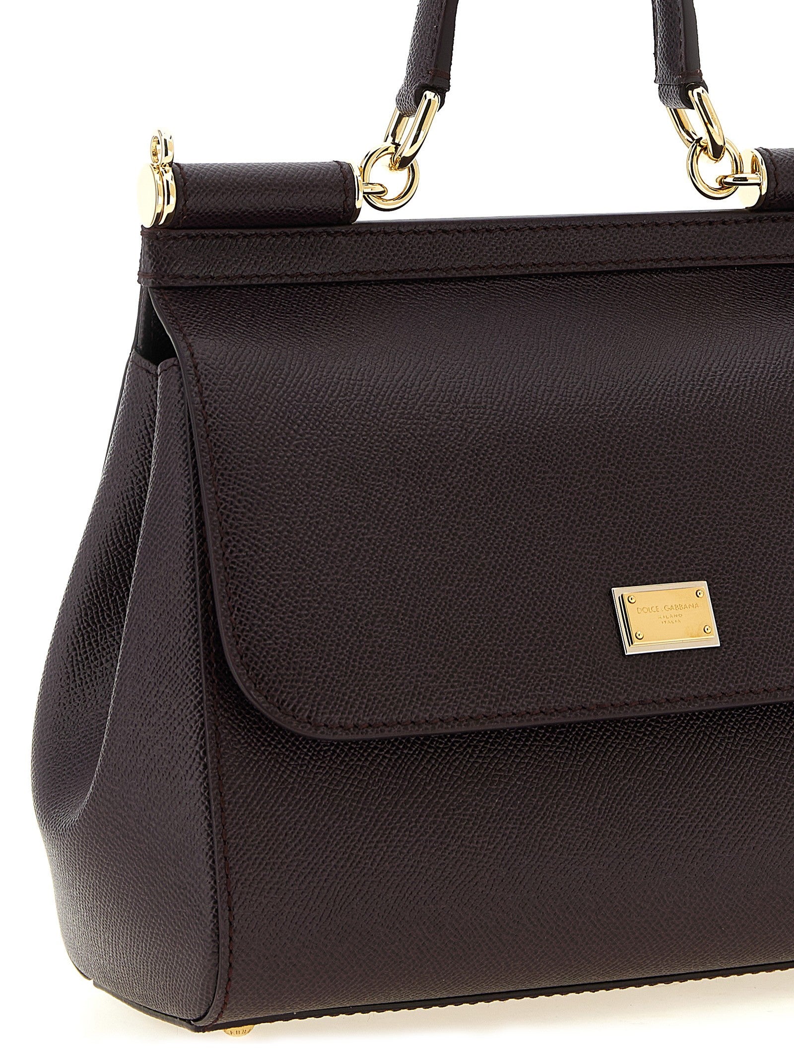 Dolce &amp; Gabbana Sicily Grande Dauphine Leather Handbag Red
