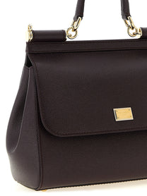 Dolce &amp; Gabbana Sicily Grande Dauphine Leather Handbag Red