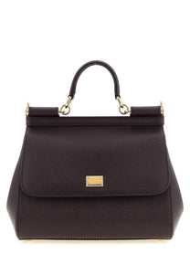 Dolce &amp; Gabbana Sicily Grande Dauphine Leather Handbag Red
