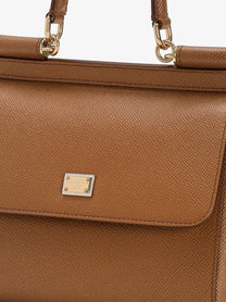 Dolce &amp; Gabbana Women's Sicily Medium Leather Shoulder Bag Beige, view 4