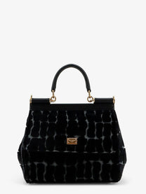 Dolce &amp; Gabbana Women's Sicily Velvet Handbag Black