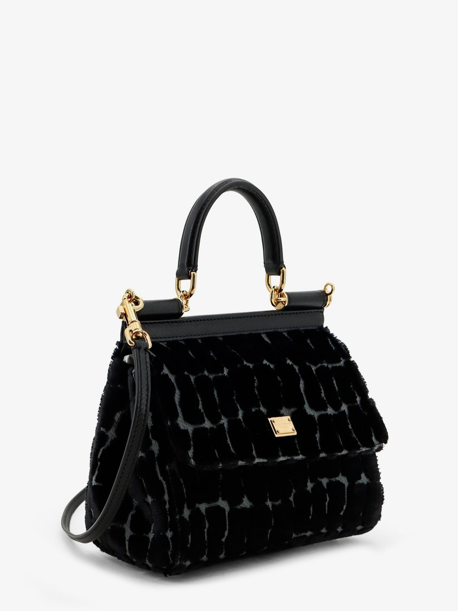 Dolce &amp; Gabbana Women's Sicily Velvet Handbag Black