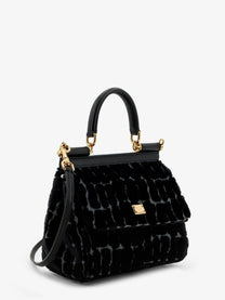 Dolce &amp; Gabbana Women's Sicily Velvet Handbag Black