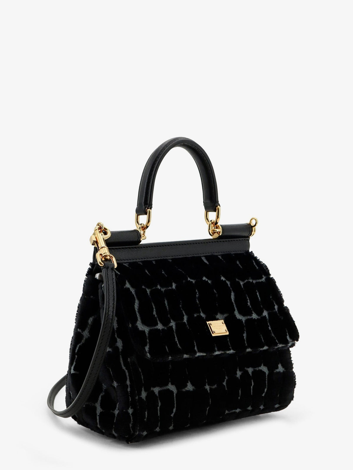 Dolce &amp; Gabbana Women's Sicily Velvet Handbag Black, view 3