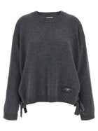 Ganni Side Laces Sweater Grey