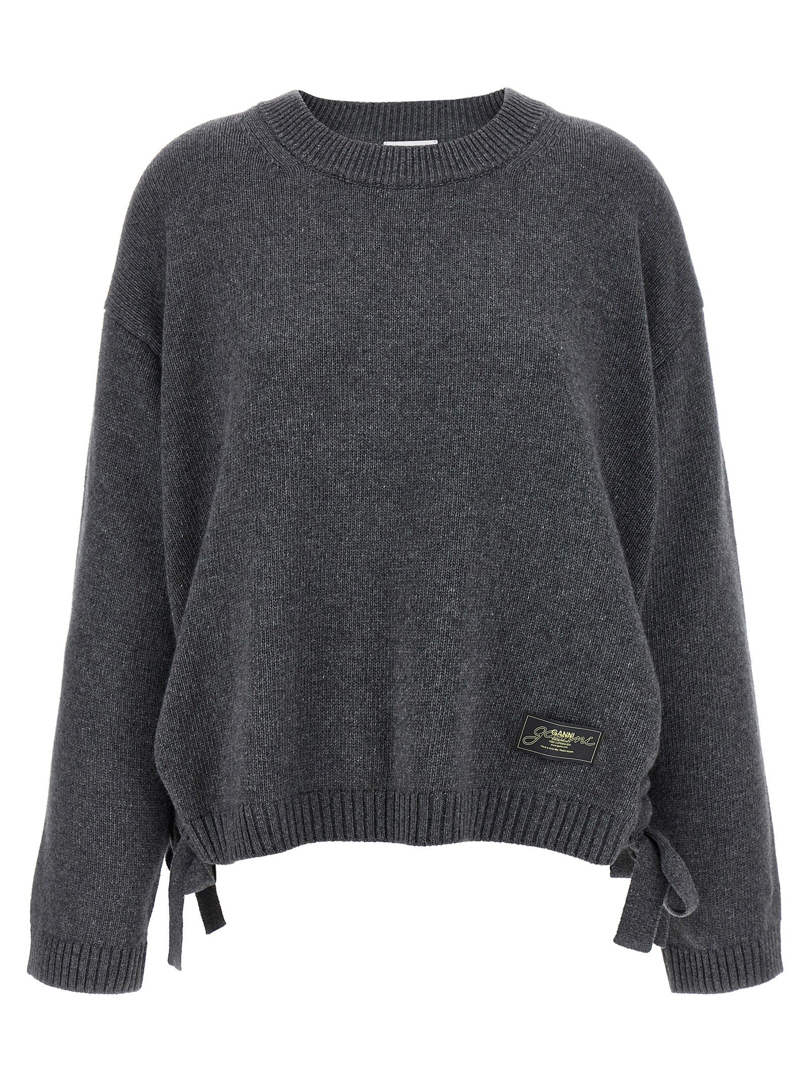 Ganni Side Laces Sweater Grey