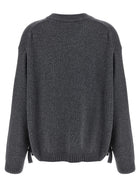 Ganni Side Laces Sweater Grey, view 2