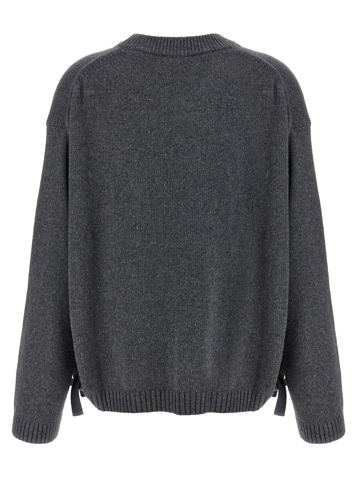 Ganni Side Laces Sweater Grey, view 2