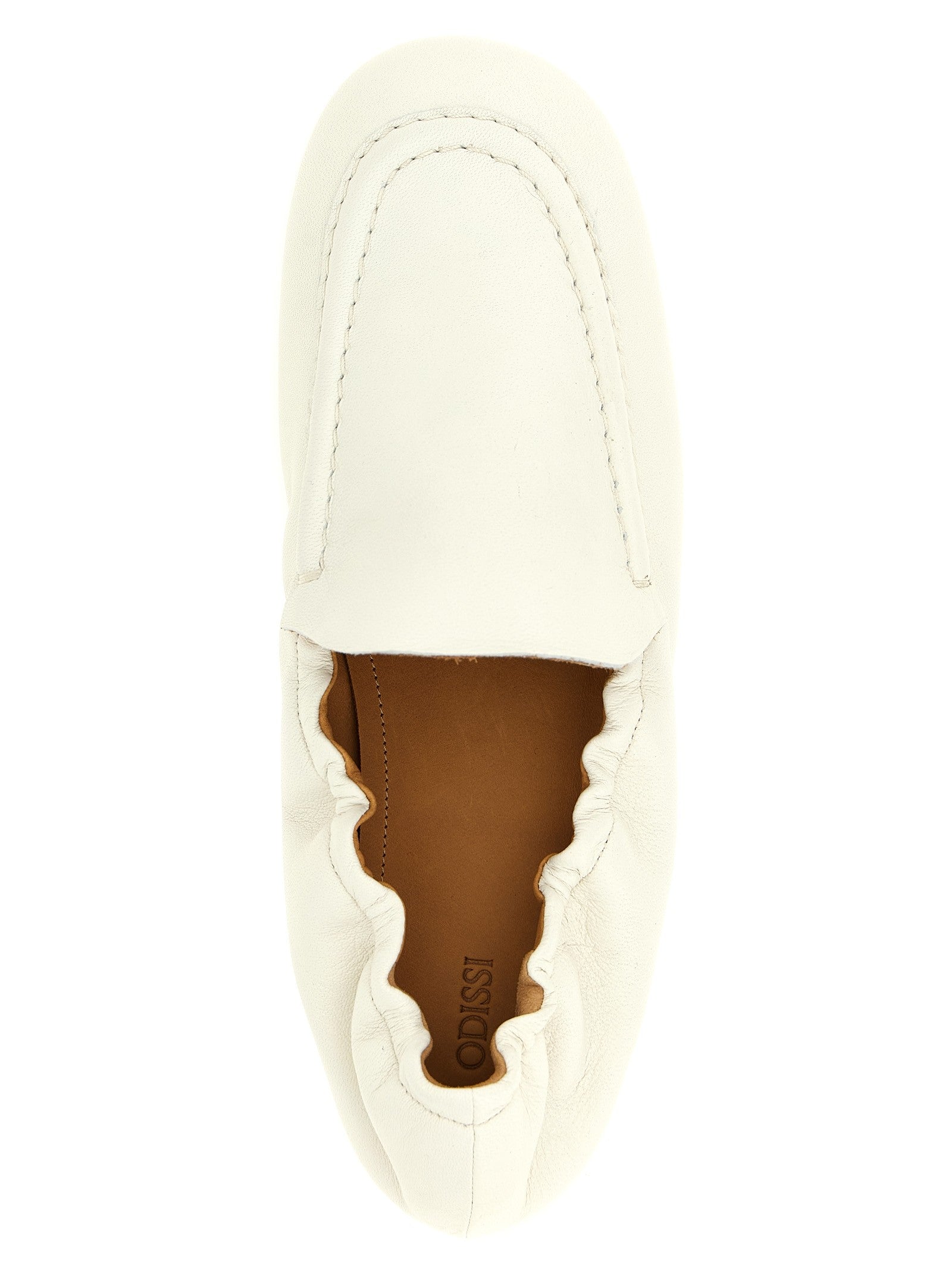 Odissi Siena Nappa Moccasins White