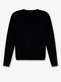 Loro Piana Women's Siena Silk and Cotton Polo Sweater Black