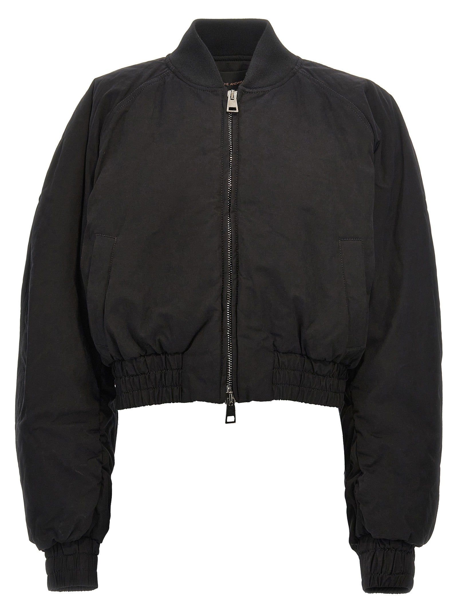 The Andamane Sierra Cropped Bomber Jacket Black