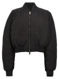The Andamane Sierra Cropped Bomber Jacket Black