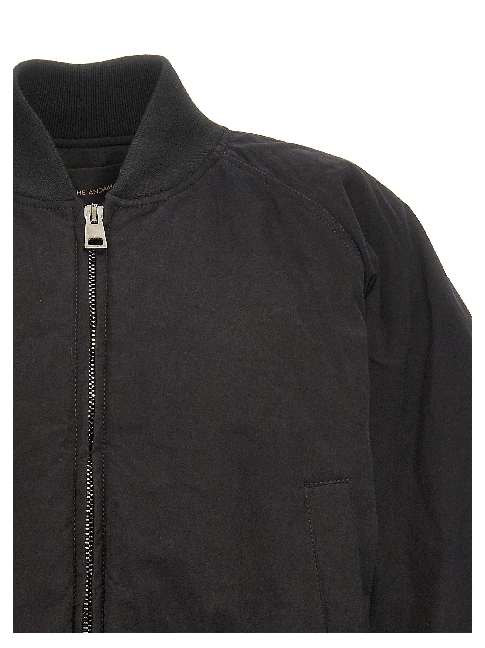 The Andamane Sierra Cropped Bomber Jacket Black