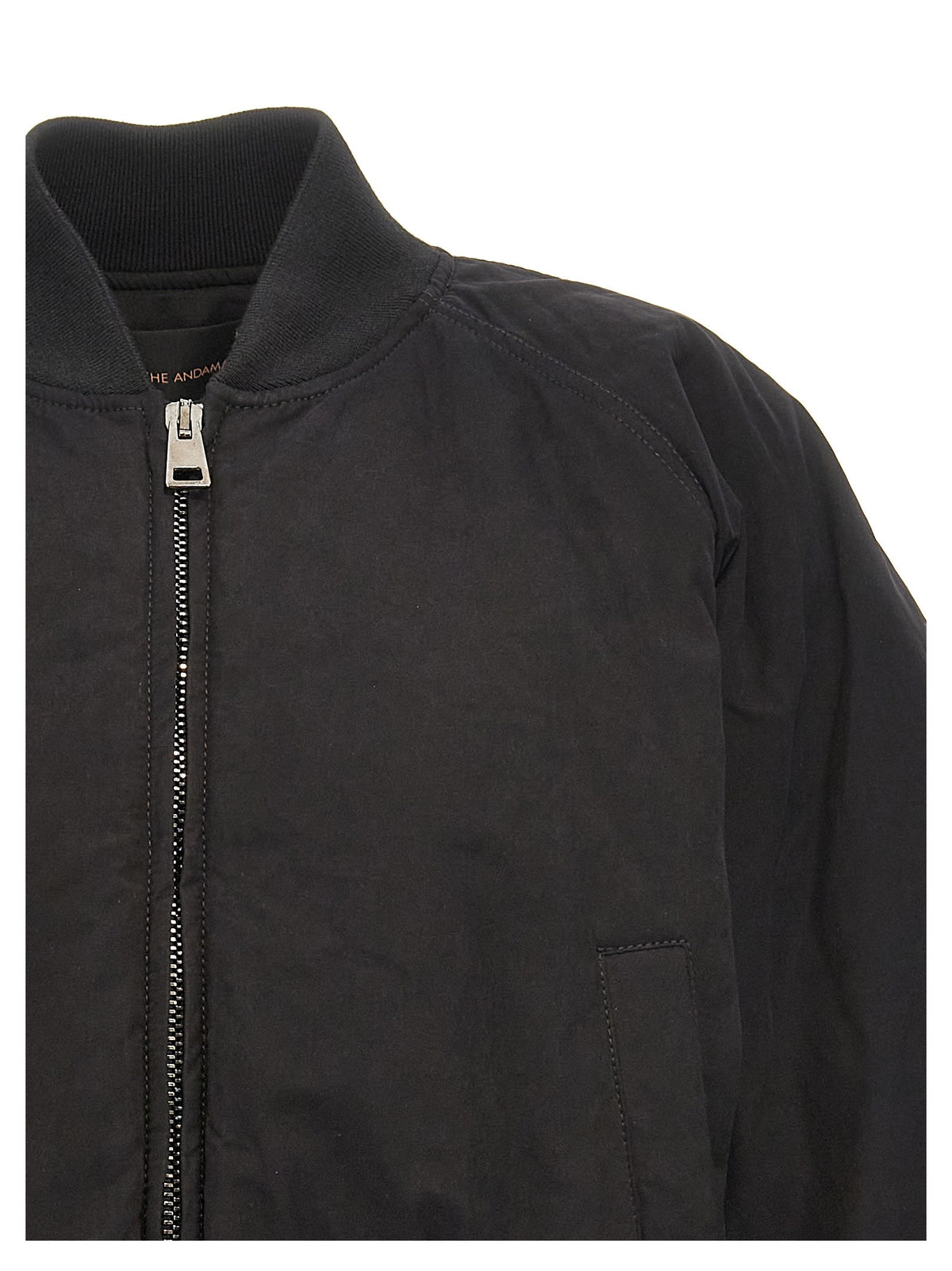 The Andamane Sierra Cropped Bomber Jacket Black, view 3