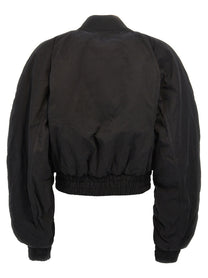 The Andamane Sierra Cropped Bomber Jacket Black