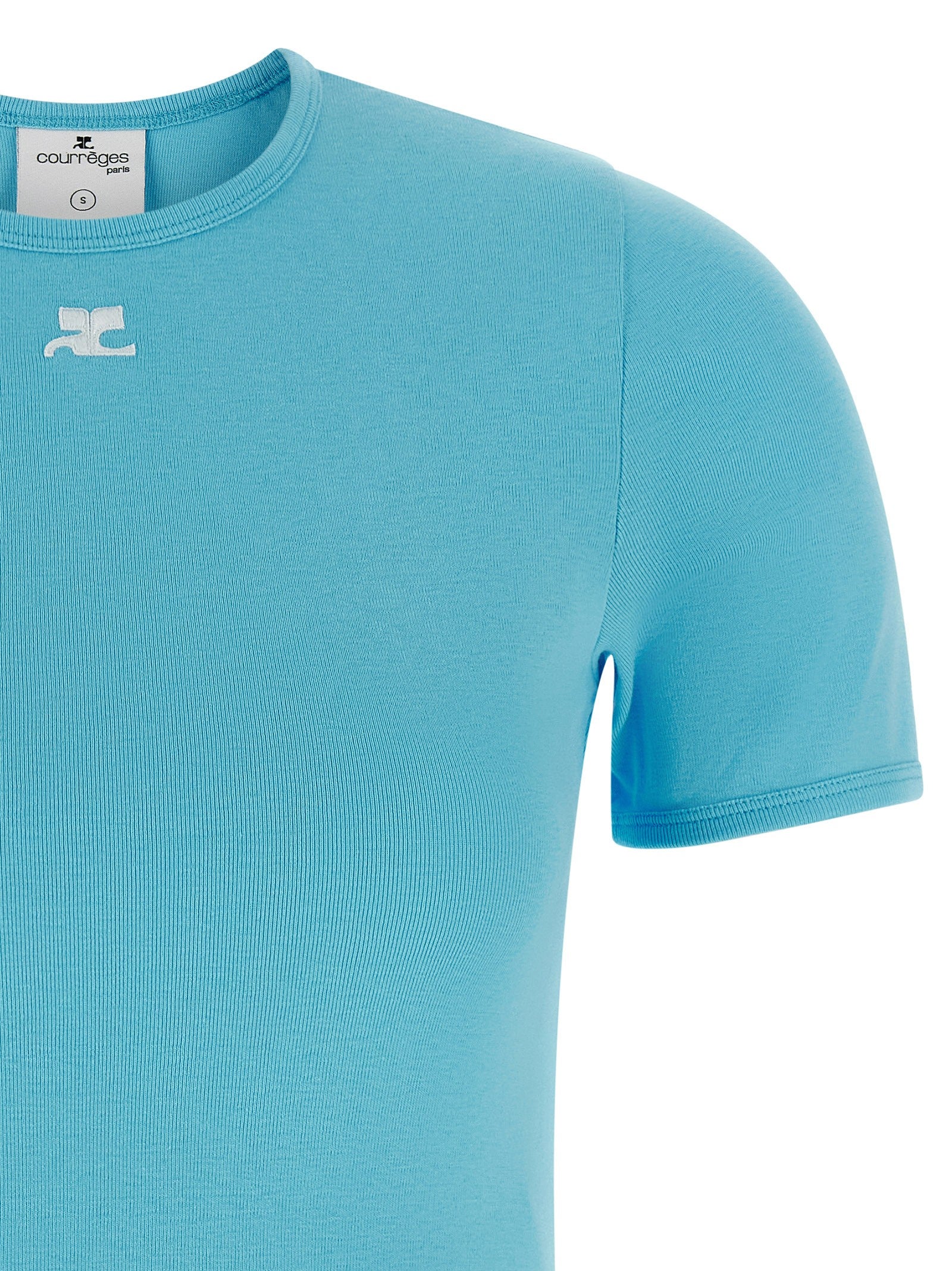 courrèges Signature Contrast Shirt Blue