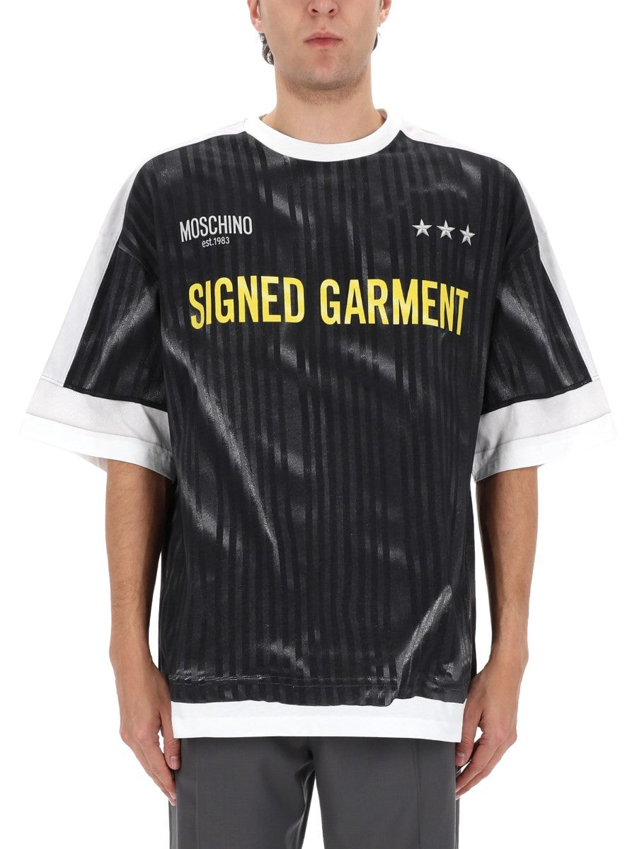 Moschino Men's Signed Garment Shirt Black, view 4