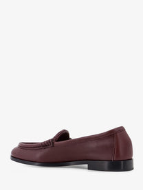 Bottega Veneta Women's Silenzio Leather Loafers DEEP MAHOGANY