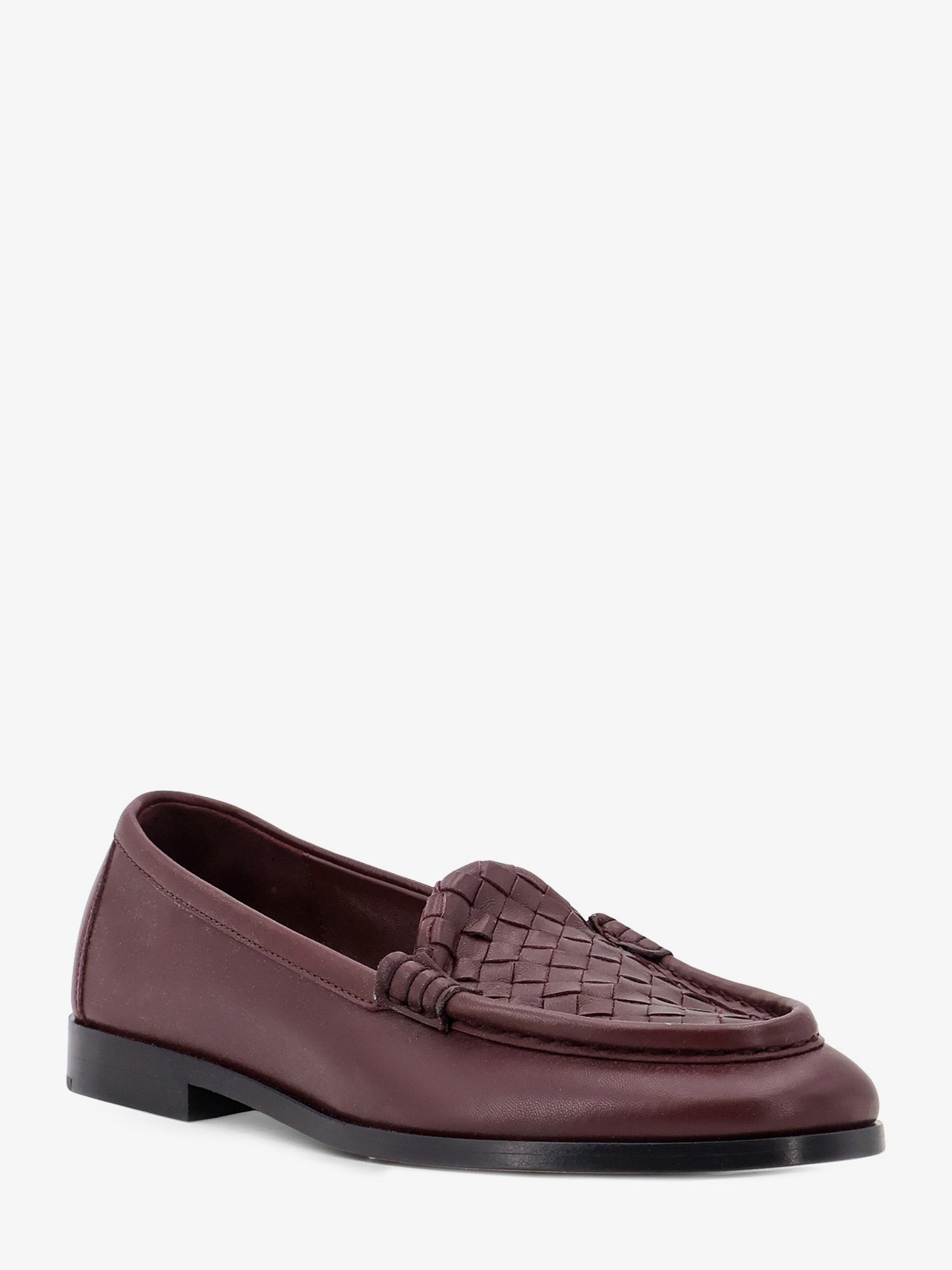 Bottega Veneta Women's Silenzio Leather Loafers DEEP MAHOGANY