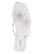 Coperni Silicone Flower Flat Sandals Silver, view 4