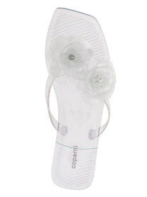 Coperni Silicone Flower Flat Sandals Silver