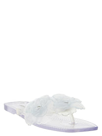 Coperni Silicone Flower Flat Sandals Silver