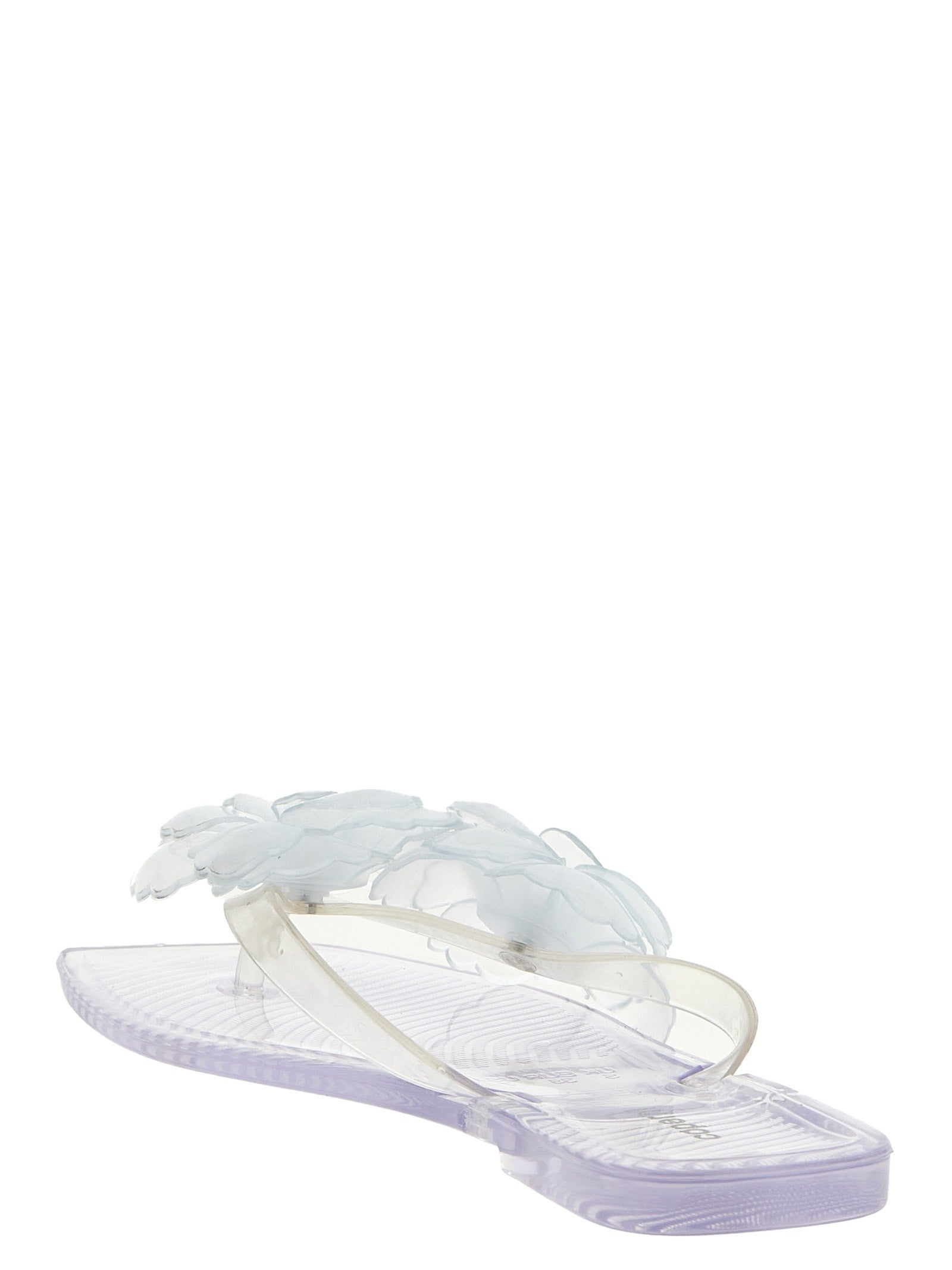 Coperni Silicone Flower Flat Sandals Silver