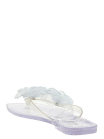 Coperni Silicone Flower Flat Sandals Silver