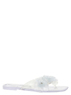 Coperni Silicone Flower Flat Sandals Silver