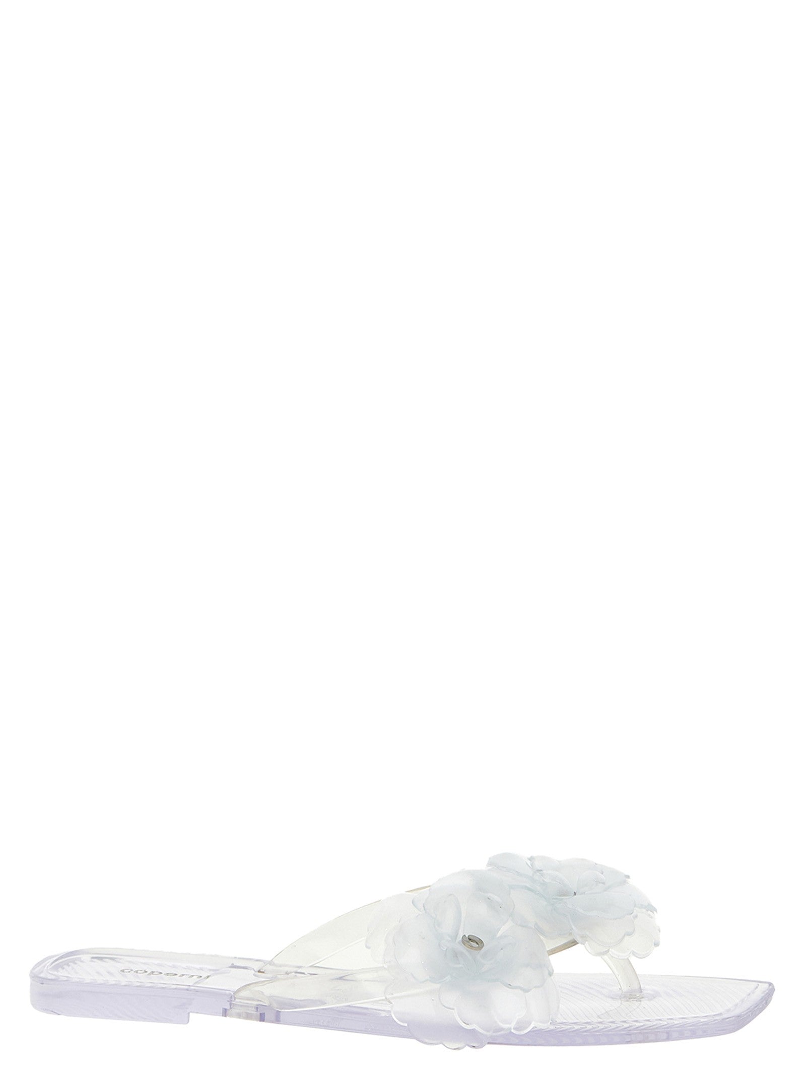 Coperni Silicone Flower Flat Sandals Silver