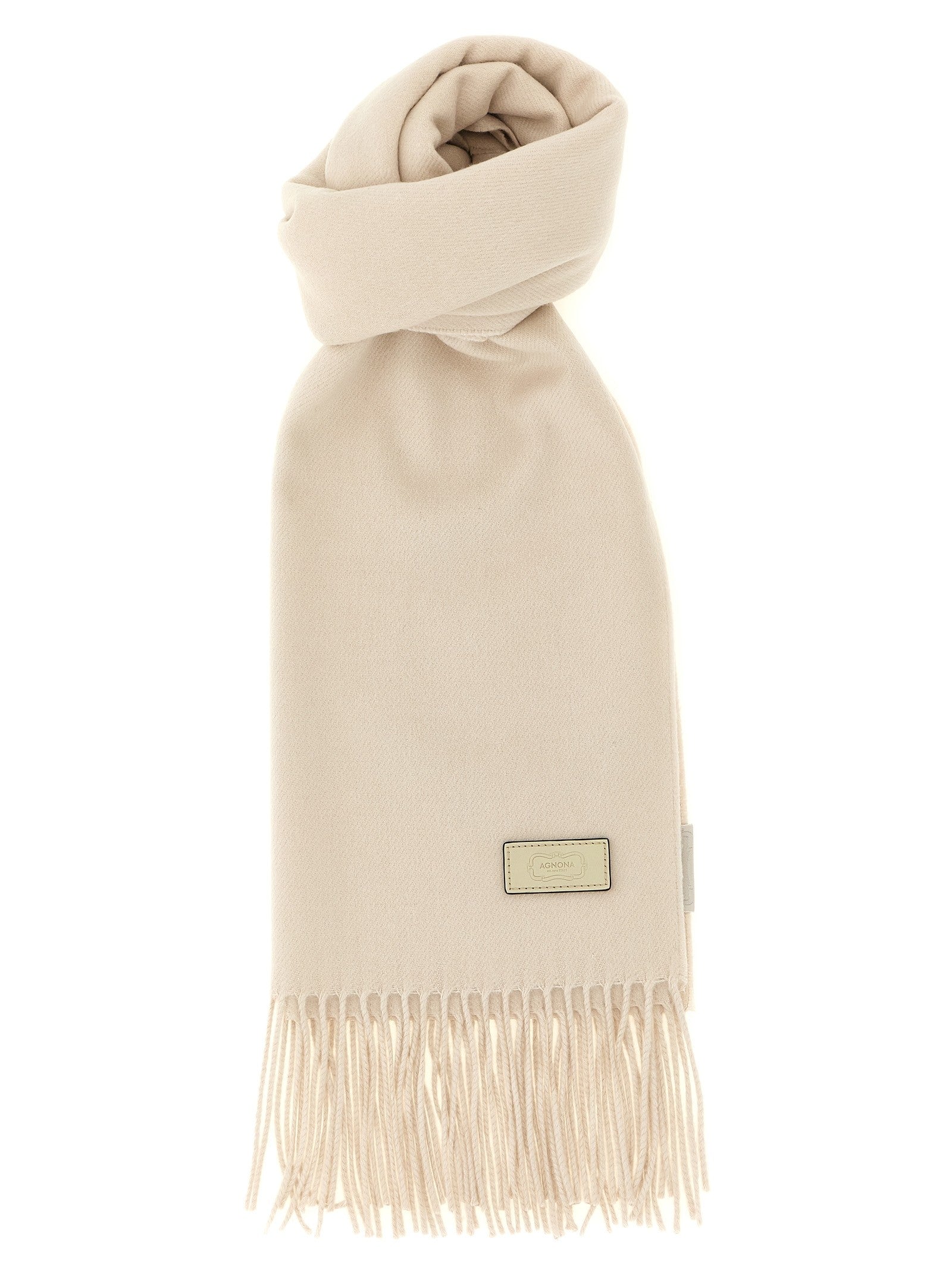 Agnona Silk and Cashmere Scarf Beige