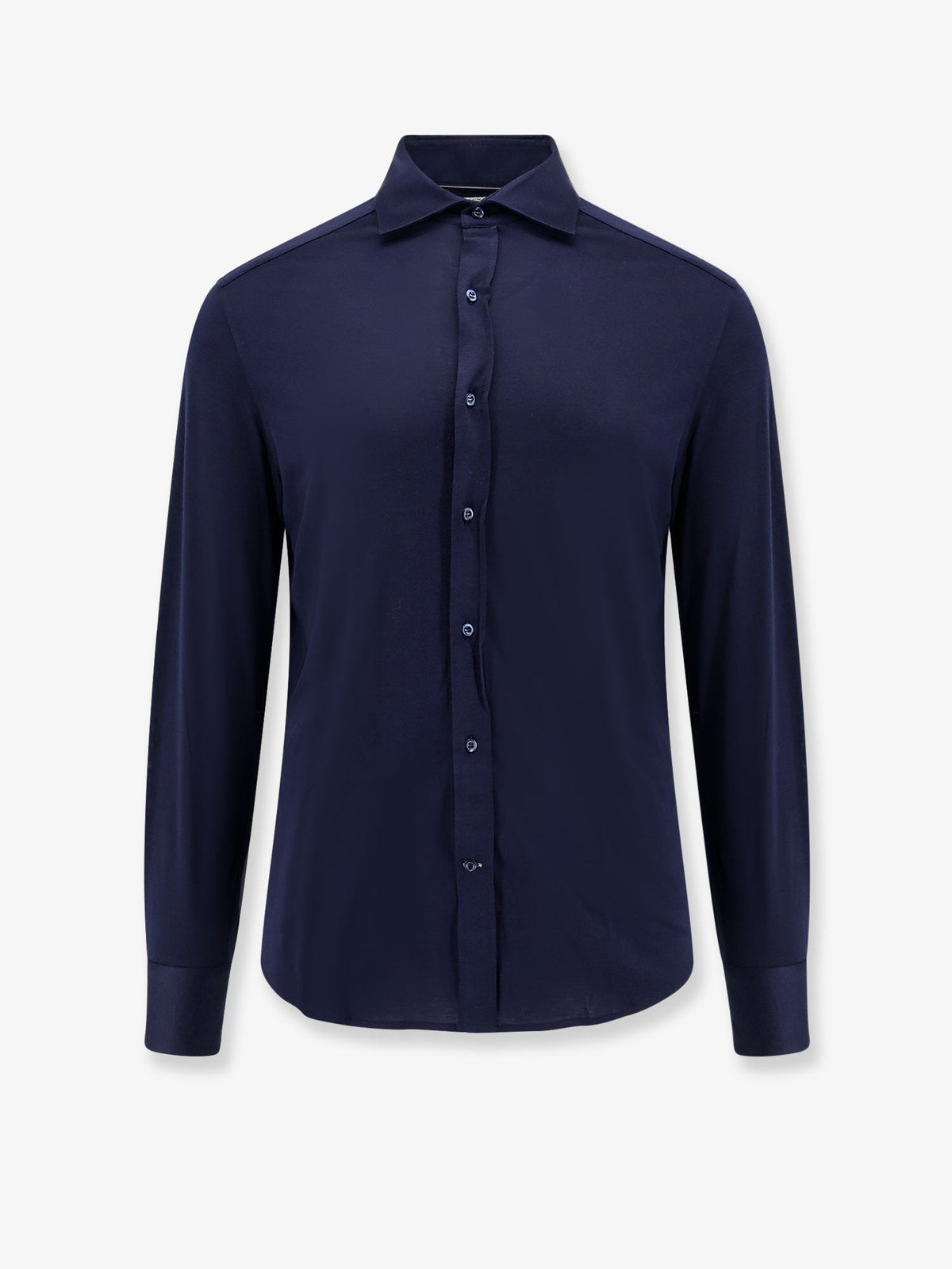 Brunello Cucinelli Men's Silk and Cotton Blend Shirt Blue
