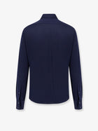 Brunello Cucinelli Men's Silk and Cotton Blend Shirt Blue