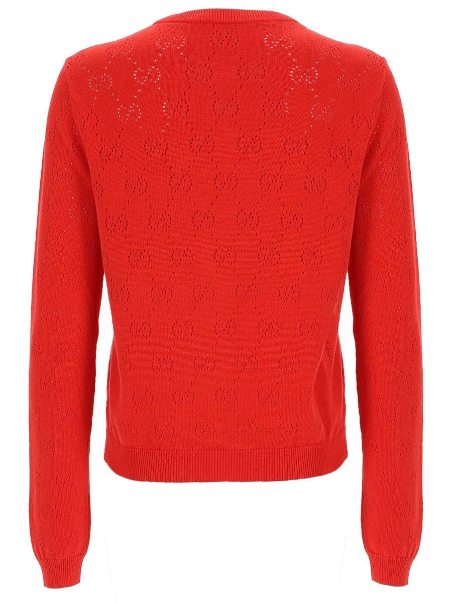 Gucci Women's Silk and Cotton Cardigan Red