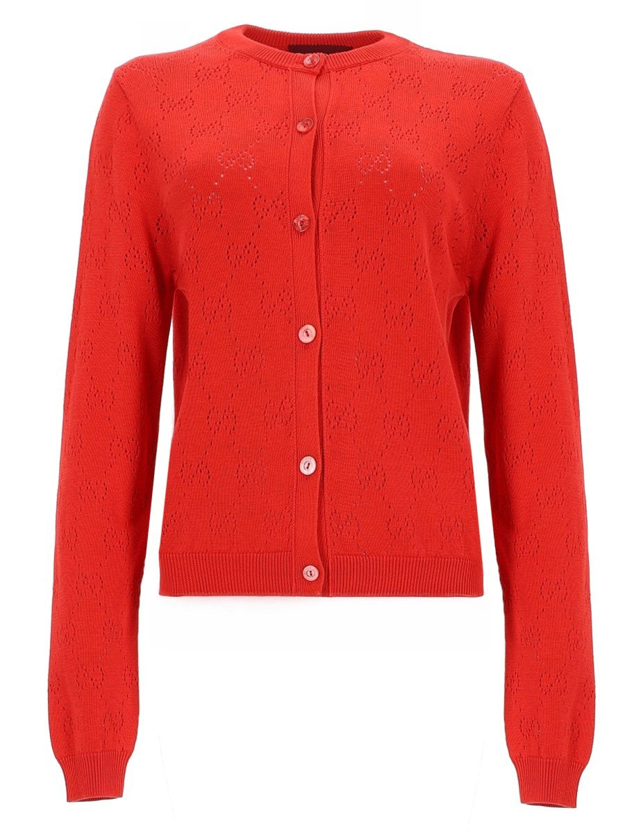 Gucci Women's Silk and Cotton Cardigan Red