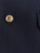 Brunello Cucinelli Men's Silk Twill and Linen Délavé Blazer Blue, view 3