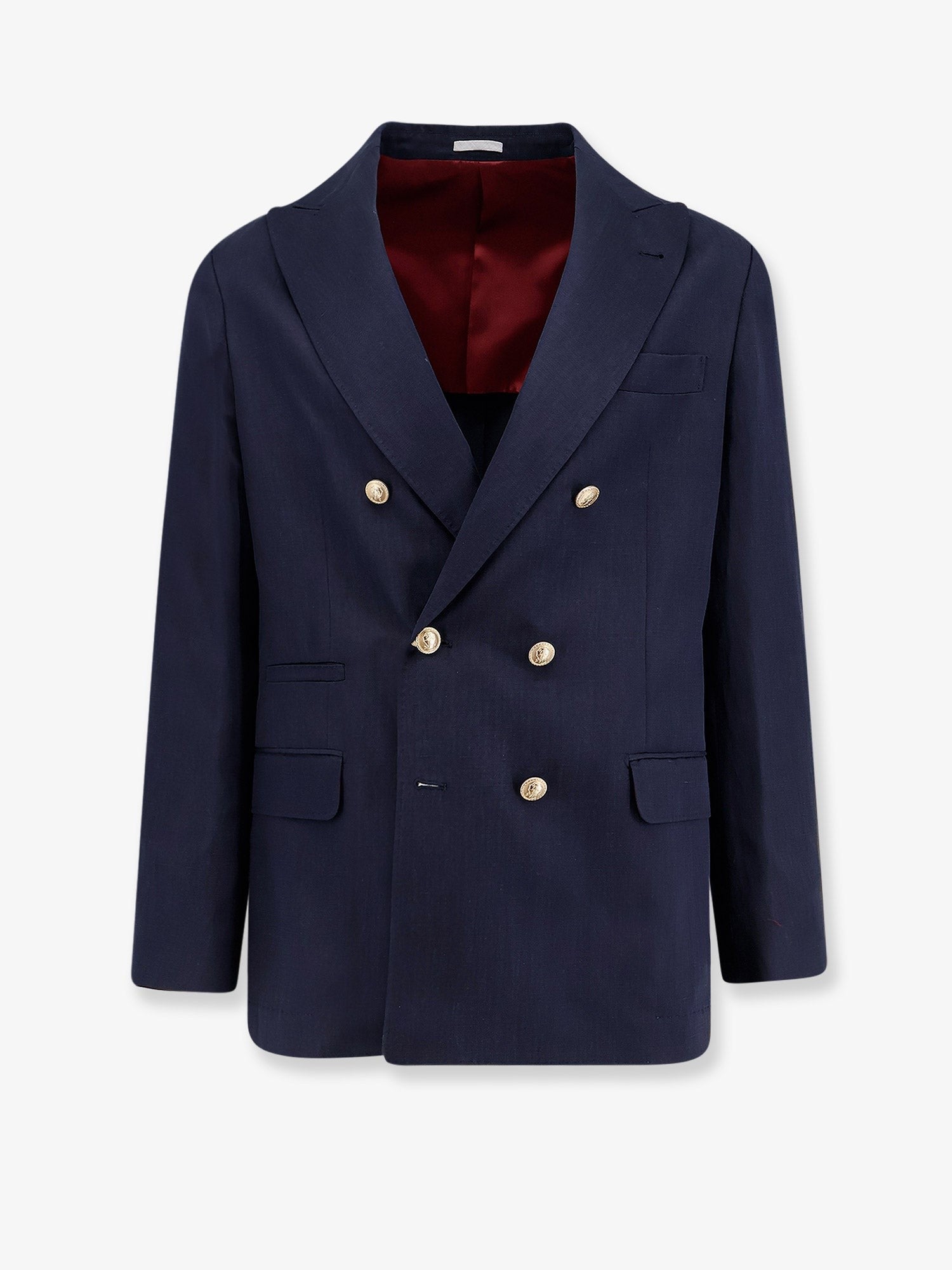 Brunello Cucinelli Men's Silk and Linen Blazer Blue