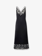 Fendi Women's Silk and Millefiori Lace Midi Dress Black