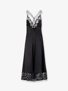 Fendi Women's Silk and Millefiori Lace Midi Dress Black, view 2