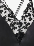 Fendi Women's Silk and Millefiori Lace Midi Dress Black, view 3