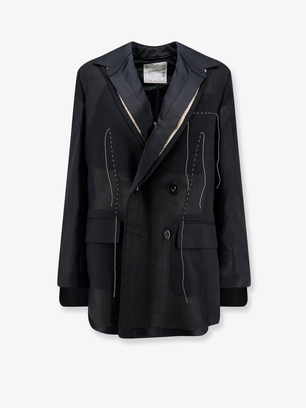 Sacai Women's Silk and Organza Blazer Black