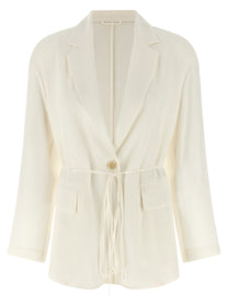 Brunello Cucinelli Silk Blazer Beige