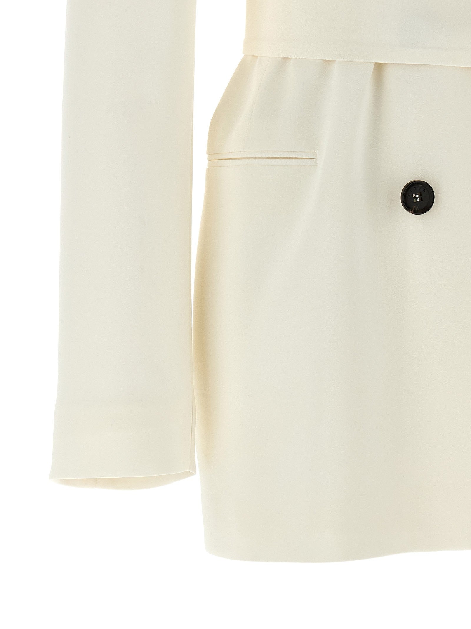 Kiton Silk Blazer White