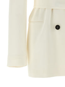 Kiton Silk Blazer White