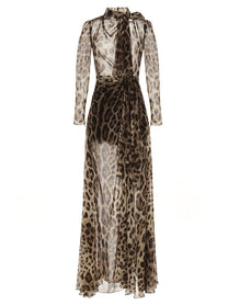 Dolce &amp; Gabbana Silk Blend Dress Brown