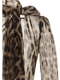 Dolce &amp; Gabbana Silk Blend Dress Brown