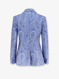ETRO Women's Silk Blend Single Breasted Blazer Gold