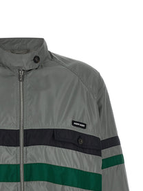 Miu Miu Silk Blouson Tec Grey