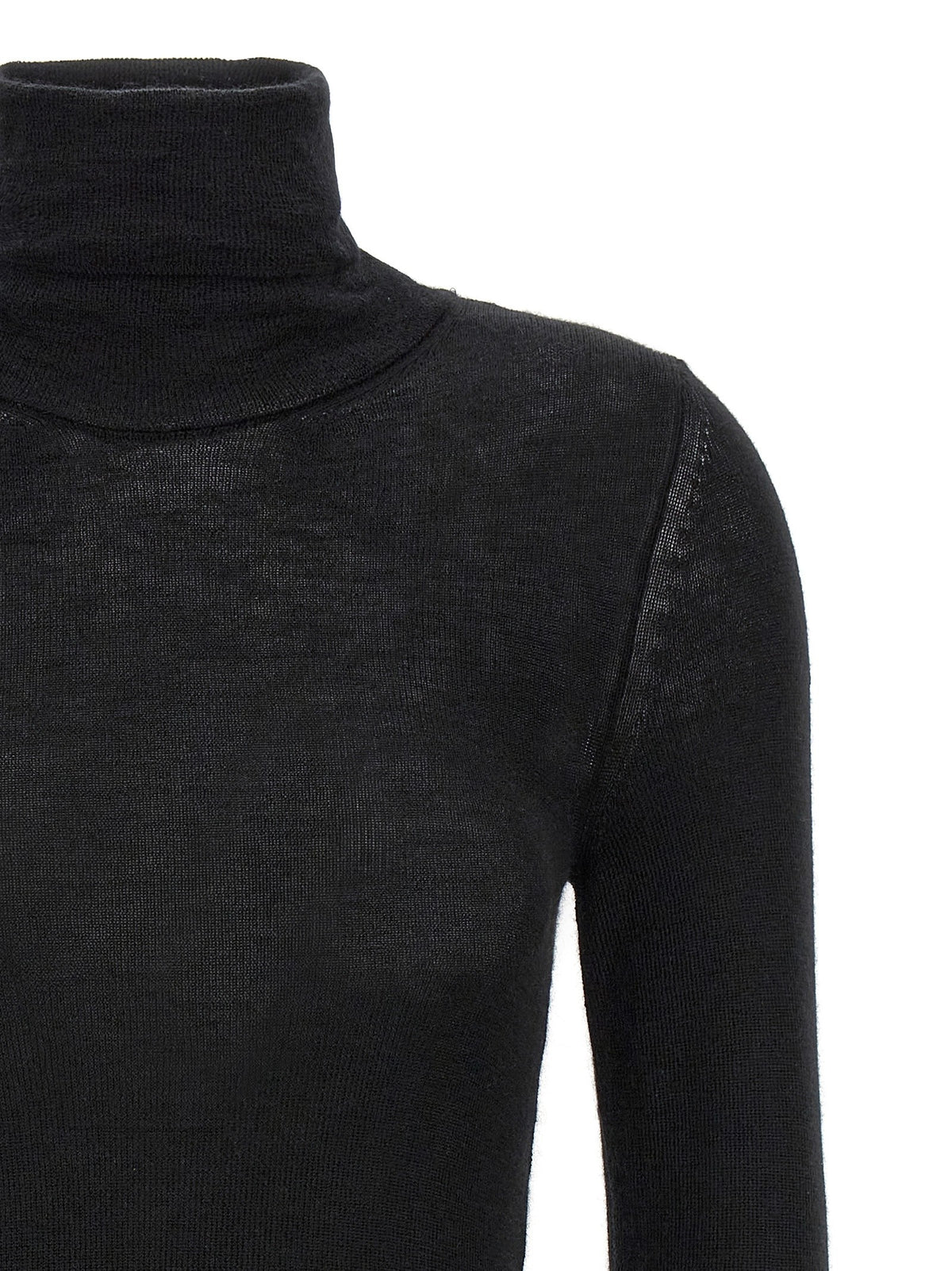 Tom Ford Silk Cashmere Turtleneck Sweater Black, view 3